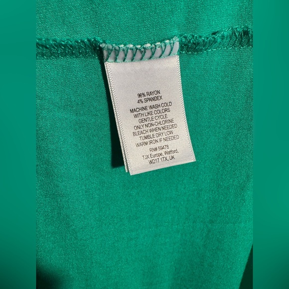 KENAR Vibrant Green Faux Wrap Dress Womens size Large - Picture 5 of 8